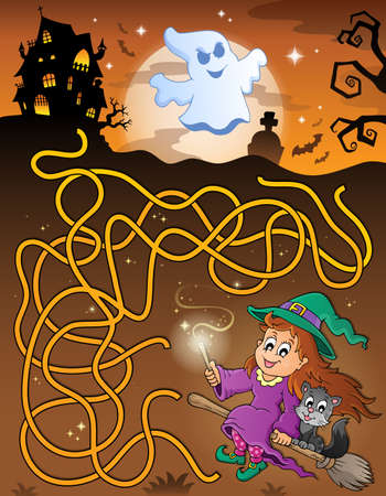 Maze 6 with Halloween theme のイラスト素材