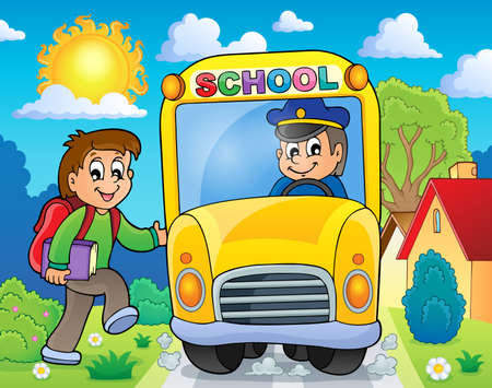 Image with school bus theme 6 - eps10 vector illustration 