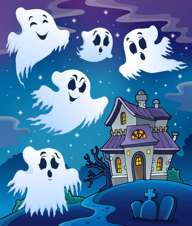 Haunted house theme image のイラスト素材