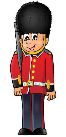 Happy Beefeater guard    のイラスト素材