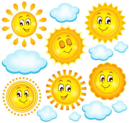 Abstract sun theme collection 2 - eps10 vector illustration.のイラスト素材