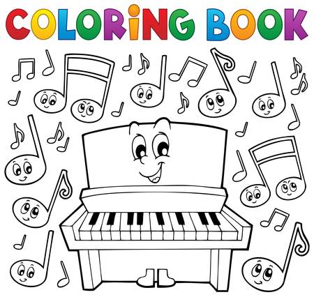 Coloring book music theme image 1 - eps10 vector illustration.のイラスト素材