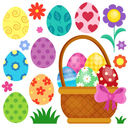 Easter eggs thematic image 2 - eps10 vector illustration.のイラスト素材