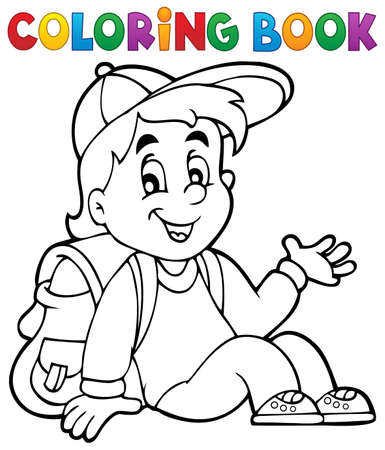 Coloring book pupil theme 4 - eps10 vector illustration.のイラスト素材
