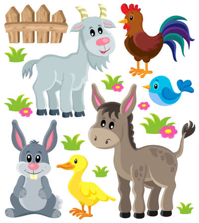 Farm animals set 3 - eps10 vector illustration.のイラスト素材