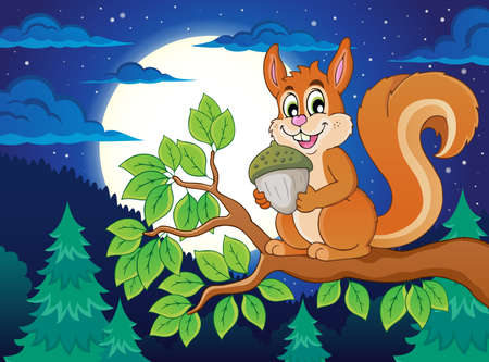 Image with squirrel theme 5 - eps10 vector illustration.のイラスト素材