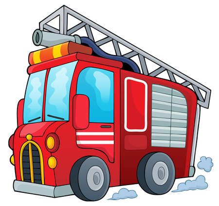 Fire truck theme image 1 -  vector illustration.