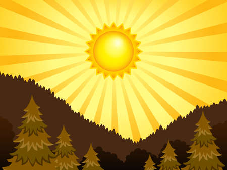 Abstract sunny landscape theme 2 - eps10 vector illustration.のイラスト素材