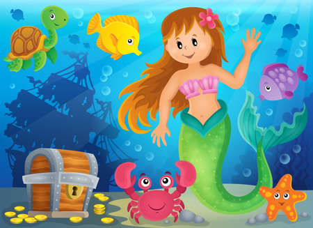 Mermaid theme image 3 - eps10 vector illustration.のイラスト素材