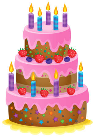 Birthday cake theme image 1 - vector illustration.のイラスト素材