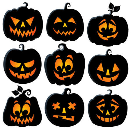 Pumpkin silhouettes theme set 2 のイラスト素材