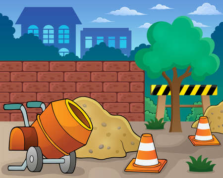 Construction site theme image 1 -   vector illustration.のイラスト素材