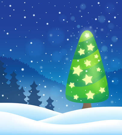 Stylized Christmas tree topic image  -   vector illustration.のイラスト素材