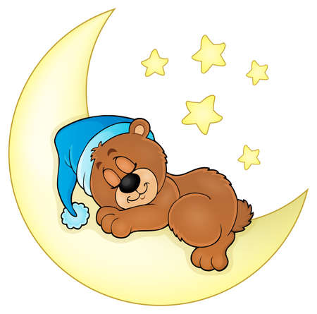 Sleeping bear theme imageのイラスト素材