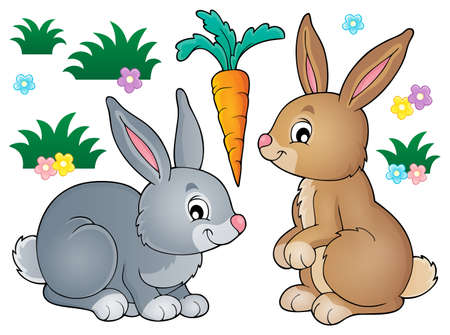 Rabbit topic image 1 - eps10 vector illustration.のイラスト素材