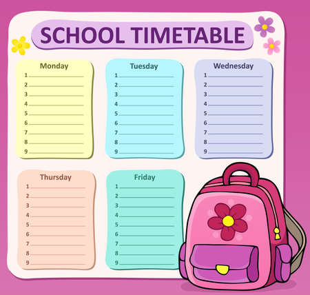 Weekly school timetable compositionのイラスト素材