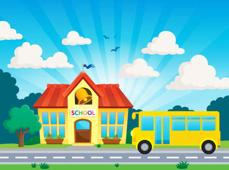 School and bus themeのイラスト素材