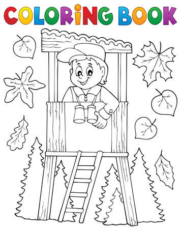 Coloring book foresterのイラスト素材
