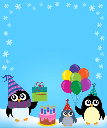 Party penguin theme image 3 - eps10 vector illustration.のイラスト素材