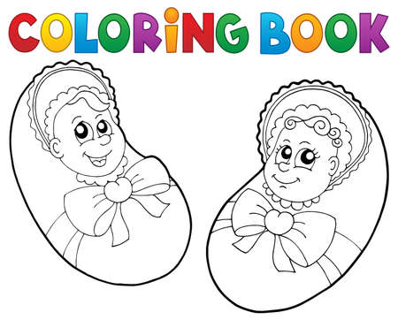 Coloring book baby theme image 6 - eps10 vector illustration.のイラスト素材