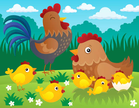 Chicken topic image 3 - eps10 vector illustration.のイラスト素材