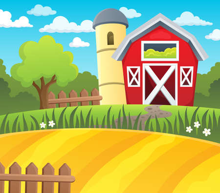 Farmland theme background 1 - eps10 vector illustration.のイラスト素材