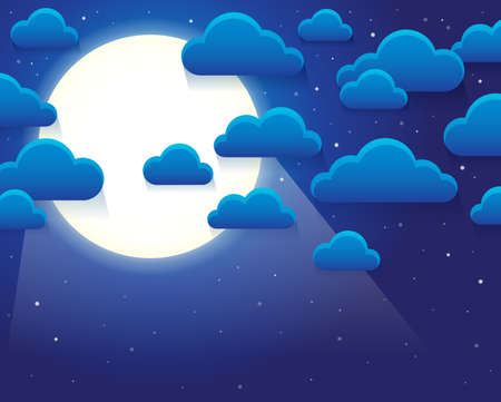 Night sky with stylized clouds theme 1 - eps10 vector illustration.のイラスト素材