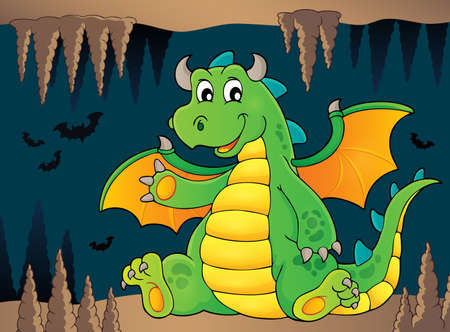 Happy dragon topic image 5 - eps10 vector illustration.のイラスト素材