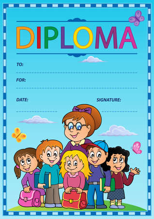 Diploma thematics image 3 - eps10 vector illustration.のイラスト素材
