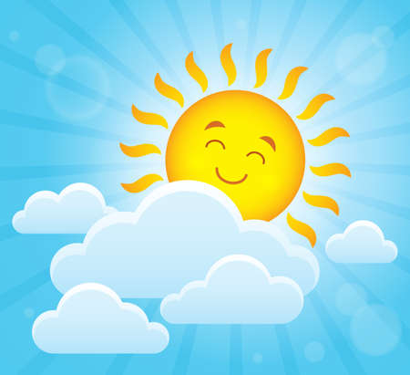 Happy sleeping sun theme image.のイラスト素材
