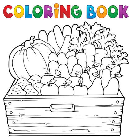 Coloring book farm products theme 1 - eps10 vector illustration.のイラスト素材
