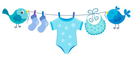 Line with clothing for baby boyのイラスト素材