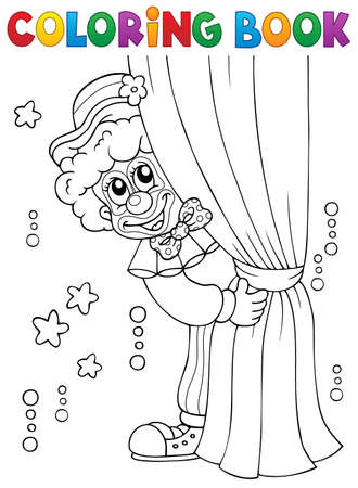 Coloring book clown thematics 1 - eps10 vector illustration.のイラスト素材