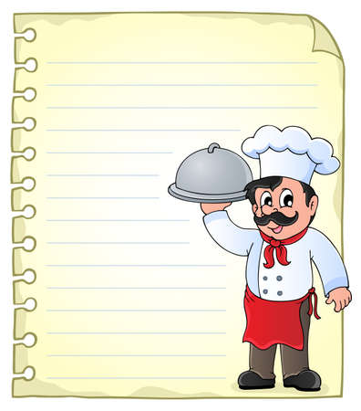 Notepad page with chef theme 1 - eps10 vector illustration.のイラスト素材