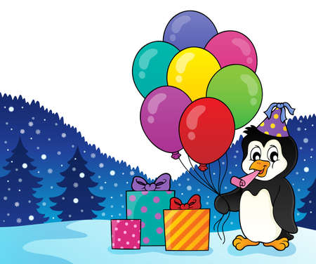 Party penguin topic image 2 - eps10 vector illustration.のイラスト素材