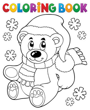 Coloring book teddy bear themeのイラスト素材