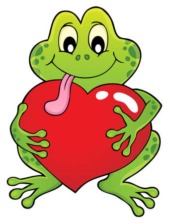 Valentine frog theme imageのイラスト素材