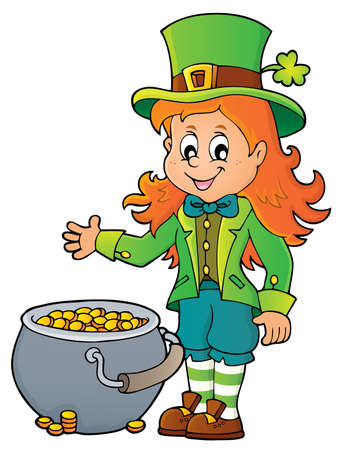 Leprechaun girl theme imageのイラスト素材