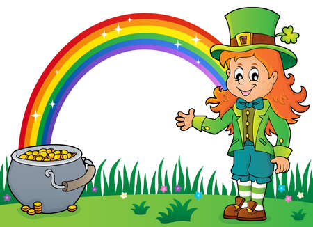 Leprechaun girl theme imageのイラスト素材