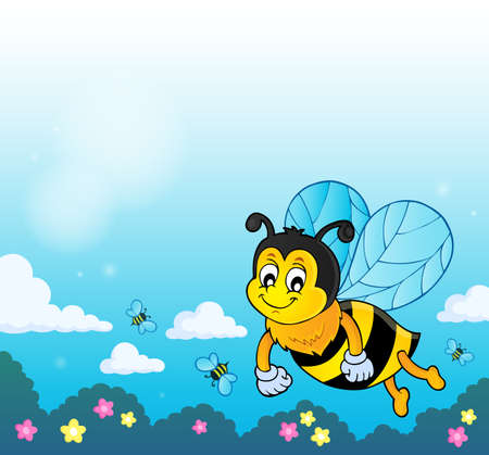Happy spring bee topic imageのイラスト素材