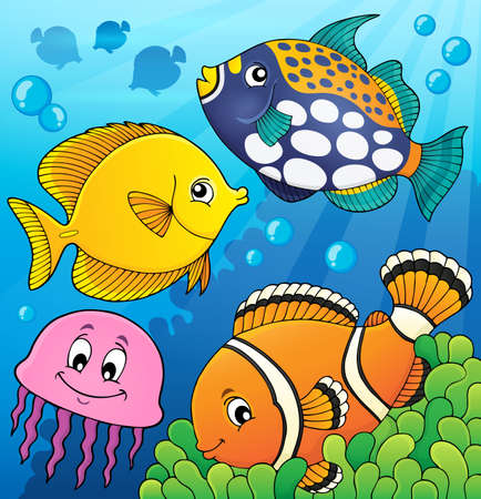 Coral reef fish theme image 9 - eps10 vector illustration.のイラスト素材