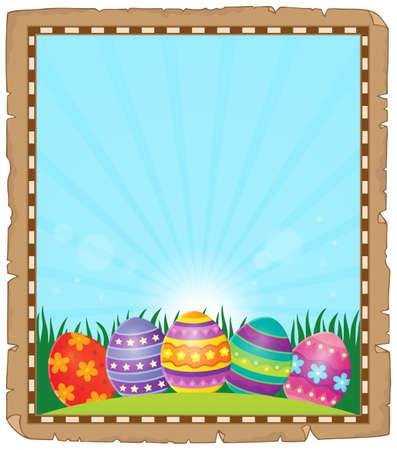 Parchment with Easter eggs 1 - eps10 vector illustration.のイラスト素材