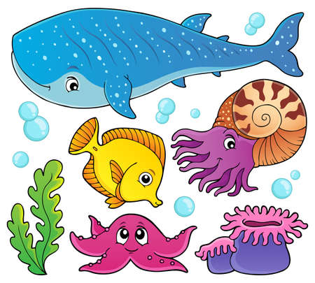 Ocean life themeのイラスト素材