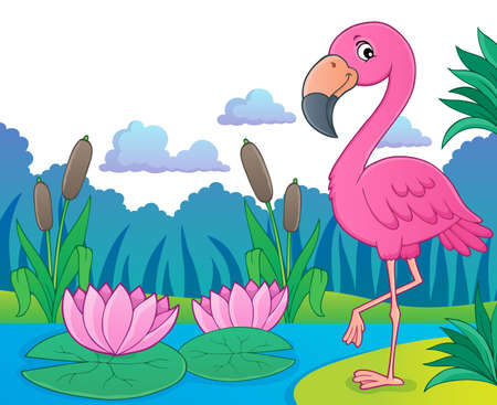 Flamingo vector illustration.のイラスト素材