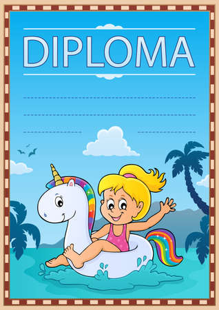 Diploma template imageのイラスト素材