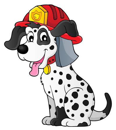 Firefighter dog theme 1 - eps10 vector illustration.のイラスト素材