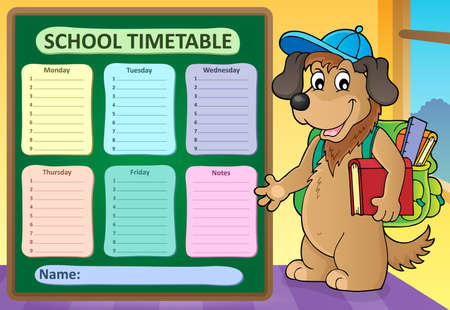Weekly school timetable design 8 - eps10 vector illustration.のイラスト素材