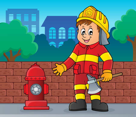 Firefighter man image 2 - eps10 vector illustration.のイラスト素材