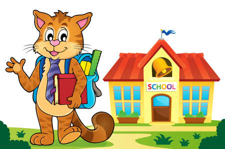 School cat theme image 5 - eps10 vector illustration.のイラスト素材