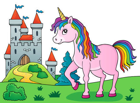 Happy unicorn topic image 5 - eps10 vector illustration.のイラスト素材